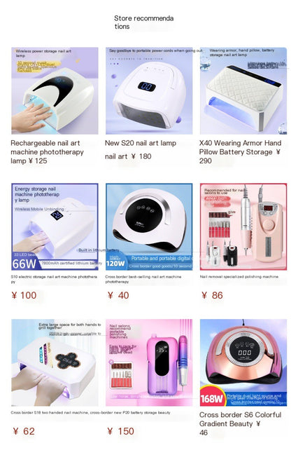 X20 Wireless Nail Lamp with Rechargeable Lithium Battery
